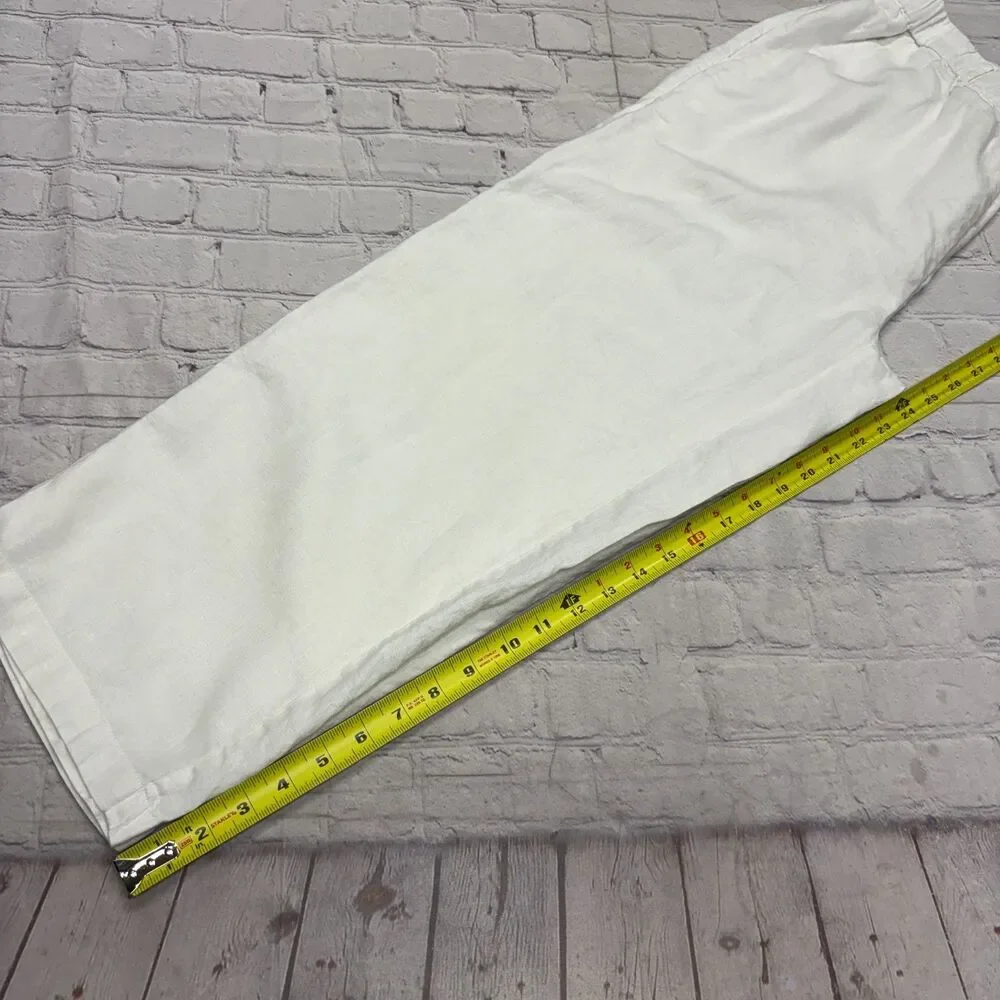 Quince Women 100% European Linen Pants Size Large White SP25 C134 -30